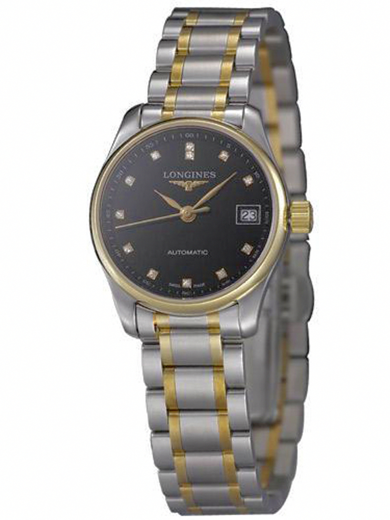 AAA 1:1 Replica Longines-Master-Collection Ladies Watches Black Dial Automatic Self-wind 25.5MM L2.128.5.57.7 Watch