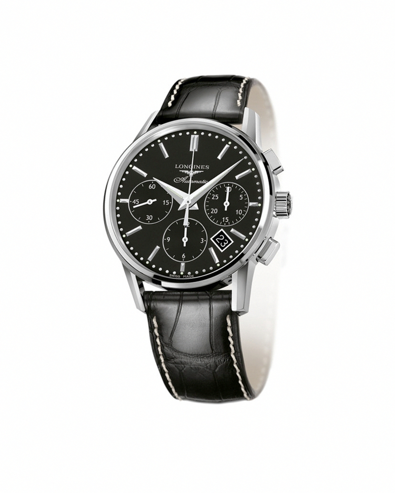 AAA 1:1 Replica Longines-Column-wheel-Chronograph Mens Watches Black Dial Automatic 40MM L2.749.4.52.0 Watch