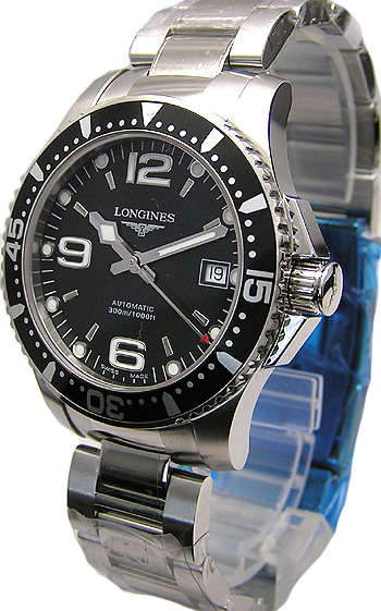 AAA 1:1 Replica Longines-Hydroconquest Mens Watches Black Dial Automatic 39MM L3.641.4.56.6 Watch