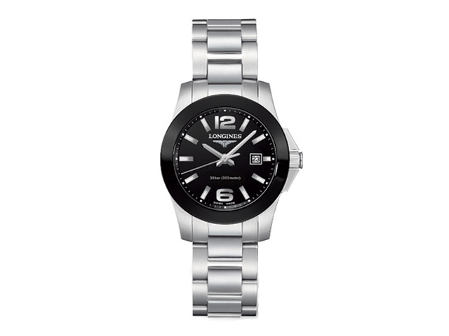 AAA 1:1 Replica Longines-Conquest Ladies Watches Black Dial Quartz 29.5MM L3.257.4.56.6 Watch