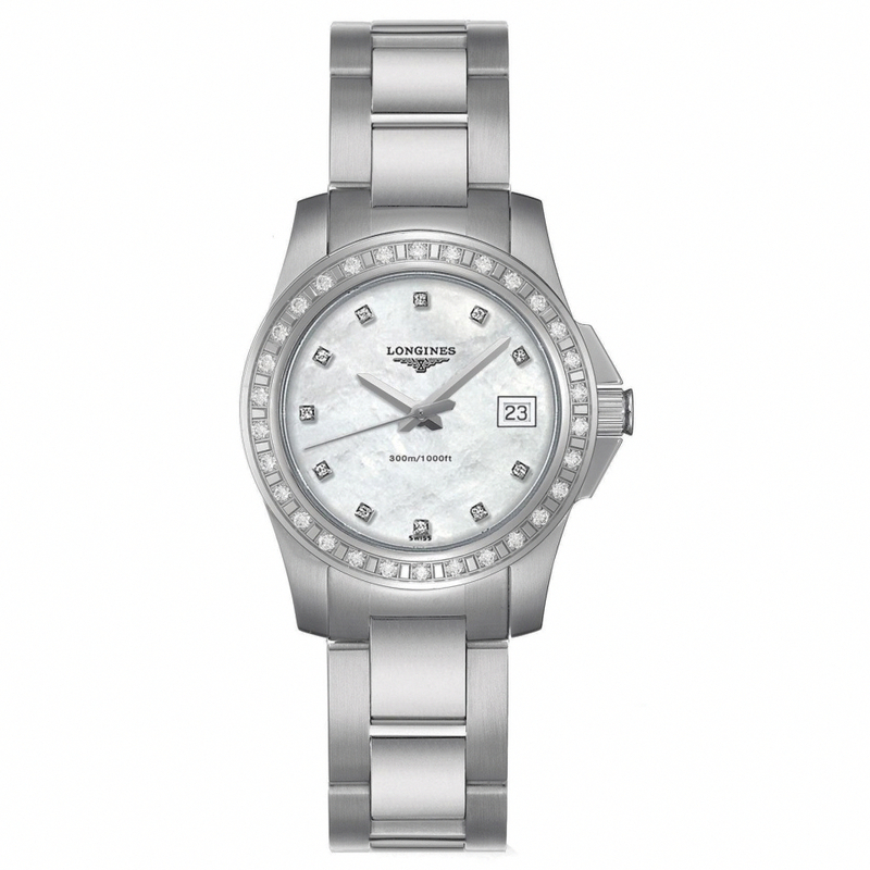 AAA 1:1 Replica Longines-Conquest Ladies Watches Mother Of Pearl Dial Quartz 30MM L3.258.0.88.6 Watch