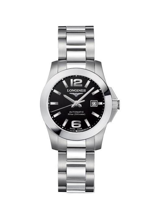 AAA 1:1 Replica Longines-Conquest Ladies Watches Black Dial Automatic 29.5MM L3.276.4.56.6 Watch