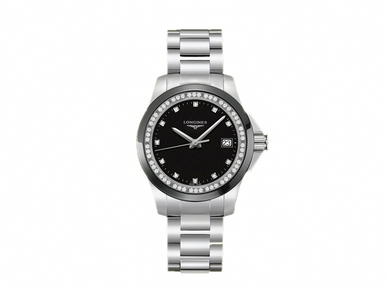 AAA 1:1 Replica Longines-Conquest Ladies Watches Black Dial Quartz 35MM L3.281.0.57.6 Watch