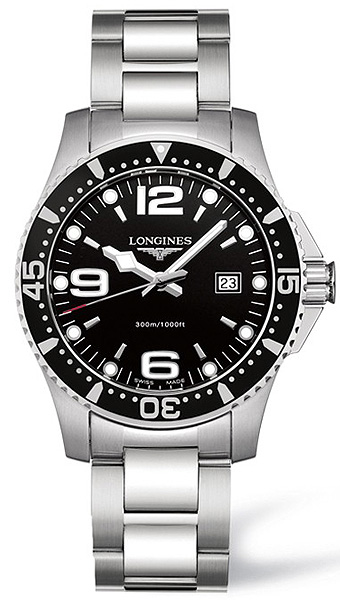 AAA 1:1 Replica Longines-Hydroconquest Mens Watches Black Dial Swiss Quartz 39MM L3.640.4.56.6 Watch