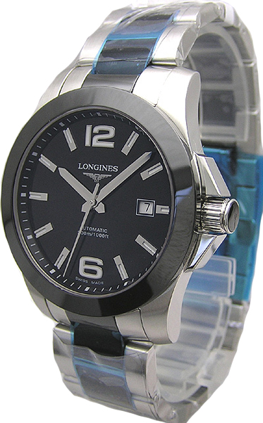 AAA 1:1 Replica Longines-Conquest Mens Watches Black Dial Automatic Self-wind 41MM L3.657.4.56.7 Watch