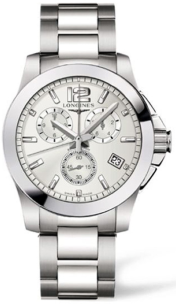 AAA 1:1 Replica Longines-Conquest Mens Watches Silver Dial Swiss Quartz 41MM L3.660.4.76.6 Watch