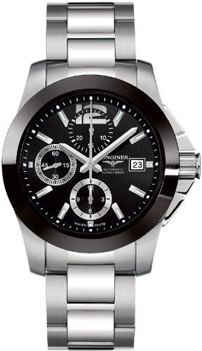 AAA 1:1 Replica Longines-Conquest Mens Watches Black Dial Automatic Self-wind 41MM L3.661.4.56.6 Watch