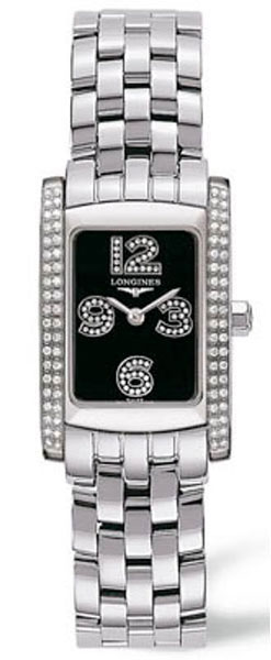 AAA 1:1 Replica Longines-Dolcevita Ladies Watches Black Dial Quartz 19.8 x 24.5MM L5.155.0.51.6 Watch