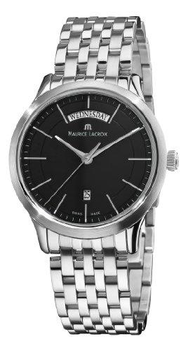 AAA 1:1 Replica Maurice-Lacroix Mens Watches Black Dial Swiss Quartz 38MM LC1007-SS002-330 Watch