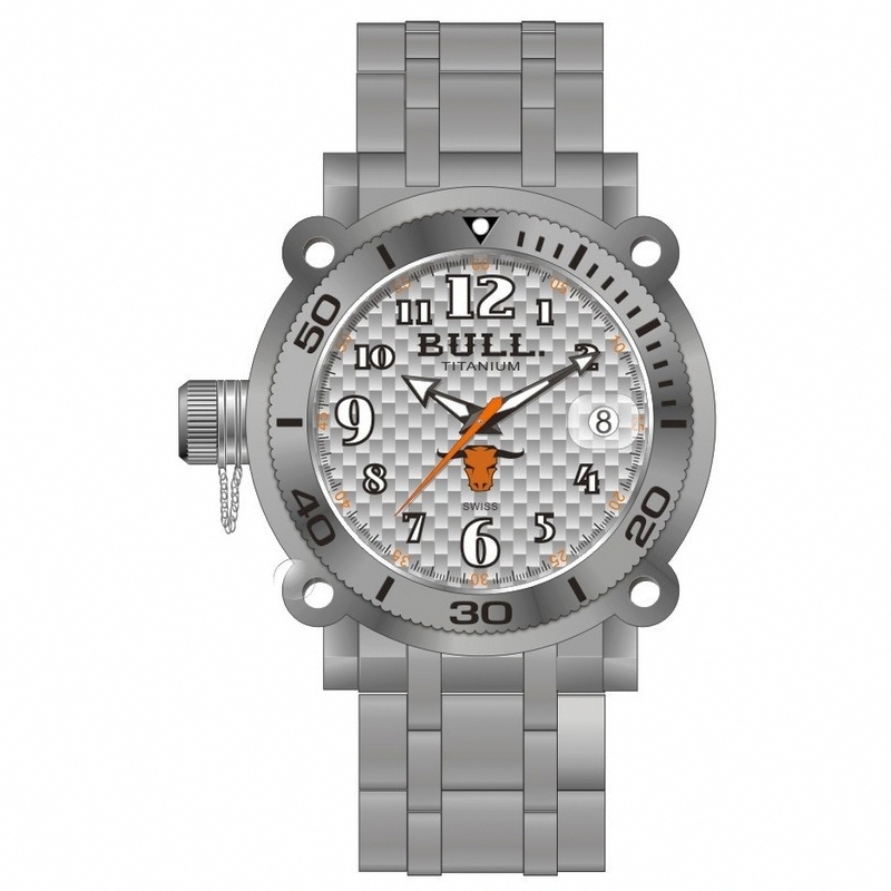 AAA 1:1 Replica Bull-Longhorn Mens Watches Silver Dial Quartz LH001 Watch