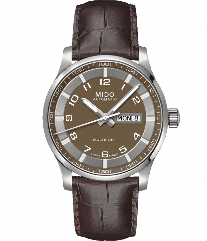 AAA 1:1 Replica Mido-Multifort Mens Watches Brown Dial Automatic 42MM M005.430.16.292.12 Watch