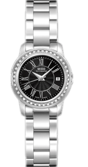 AAA 1:1 Replica Mido-Baroncelli Ladies Watches Black Dial Automatic 25MM M010.007.11.053.00 Watch