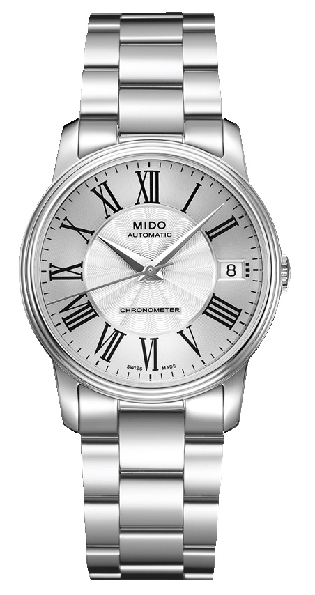 AAA 1:1 Replica Mido-Baroncelli Ladies Watches Silver Dial Automatic 33MM M010.208.11.033.00 Watch