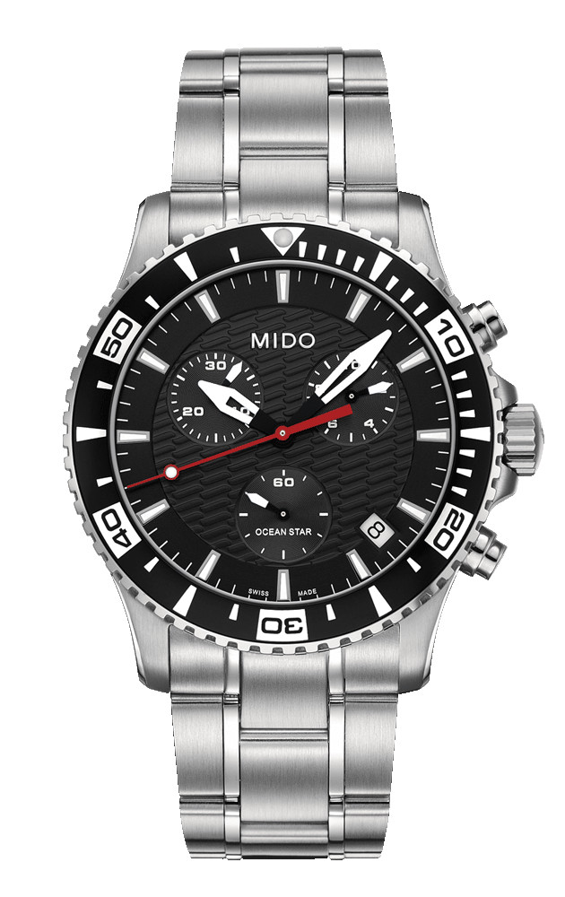 AAA 1:1 Replica Mido-Ocean-Star-Chronograph Mens Watches Black Dial Quartz 42.5MM M011.417.11.051.02 Watch