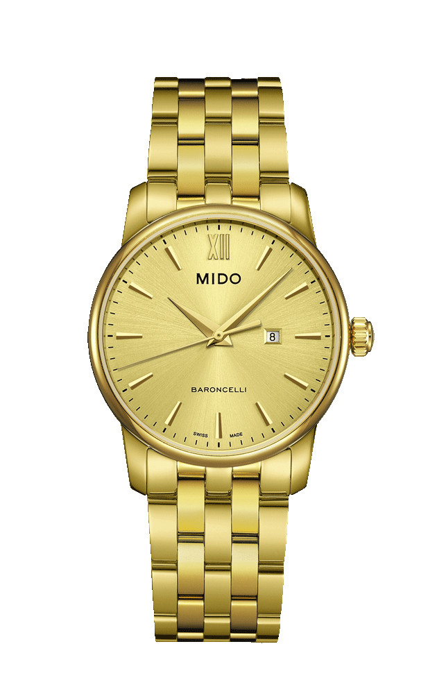 AAA 1:1 Replica Mido-Baroncelli Ladies Watches Gold Dial Quartz 33MM M013.210.33.021.00 Watch