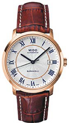 AAA 1:1 Replica Mido-Baroncelli Mens Watches Silver Dial Automatic 37MM M3895.3.21.8 Watch