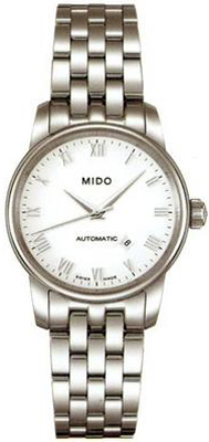 AAA 1:1 Replica Mido-Baroncelli Ladies Watches Silver Dial Automatic 30MM M7600.4.26.1 Watch