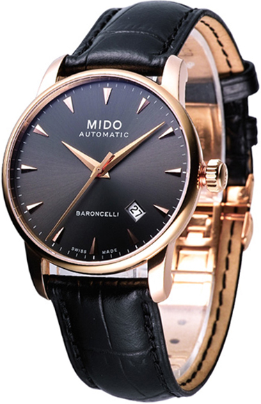 AAA 1:1 Replica Mido-Baroncelli Mens Watches Black Dial Automatic 38MM M8600.3.13.4 Watch