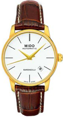 AAA 1:1 Replica Mido-Baroncelli Mens Watches White Dial Automatic 38MM M8600.3.76.8 Watch