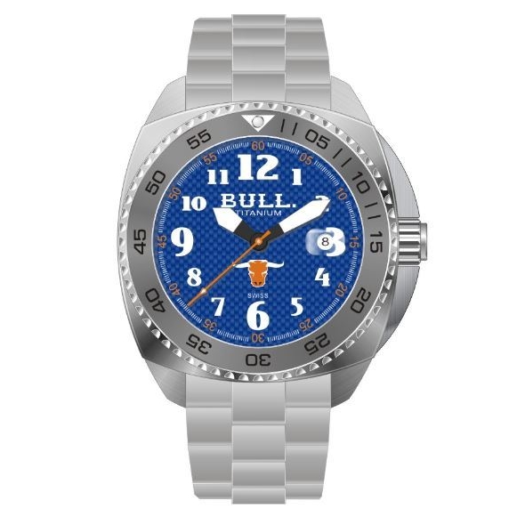 AAA 1:1 Replica Bull-Matador Mens Watches Blue Dial Swiss Quartz MD004 Watch