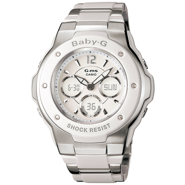 AAA 1:1 Replica Casio-Baby-g Watches White Dial Quartz 39.6MM MSG-300C-7B1JF Watch