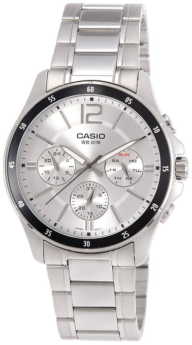 AAA 1:1 Replica Casio Mens Watches Silver Dial Quartz 43.5MM MTP-1374D-7AV Watch