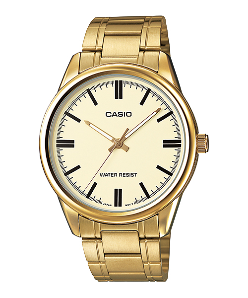 AAA 1:1 Replica Casio Mens Watches Gold Dial Quartz 47 x 40MM MTP-V005G-9A Watch