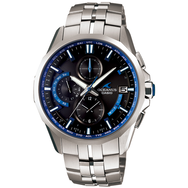 AAA 1:1 Replica Casio-Oceanus Mens Watches Black Dial Solar 42.7MM OCW-S3000-1AJF Watch