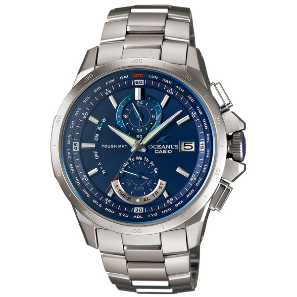 AAA 1:1 Replica Casio-Oceanus Mens Watches Blue Dial Solar 47.4MM OCW-T1000F-2AJF Watch