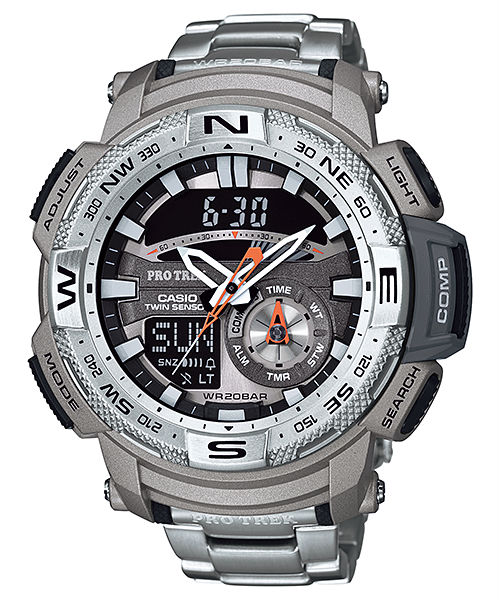 AAA 1:1 Replica Casio-Protrek Mens Watches Silver Dial Quartz 56.6 x 53.7MM PRG-280D-7 Watch