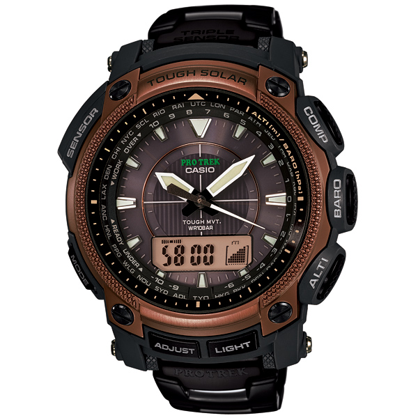 AAA 1:1 Replica Casio-Protrek Mens Watches Black Dial Solar 56.8MM PRW-5050YT-5JF Watch