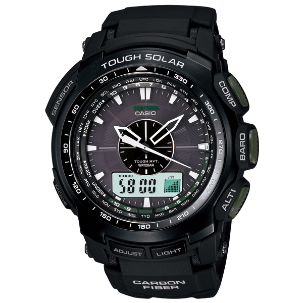 AAA 1:1 Replica Casio-Protrek Mens Watches Black Dial Solar 56.8MM PRW-S5100-1JF Watch