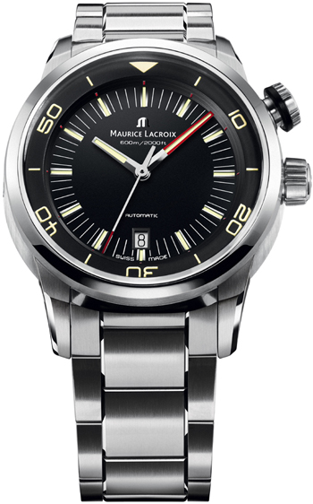 AAA 1:1 Replica Maurice-Lacroix-Pontos-S-Diver Mens Watches Black Dial Automatic 43MM PT6248-SS002-330 Watch
