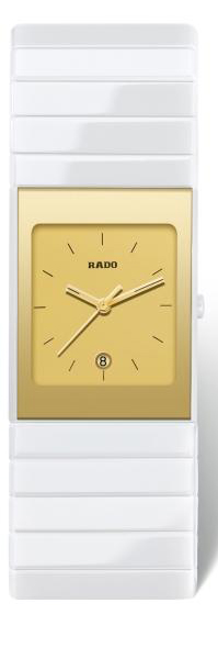 AAA 1:1 Replica Rado-Ceramica Ladies Watches Gold Dial Quartz 27MM R21984252 Watch