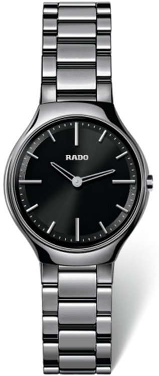 AAA 1:1 Replica Rado-True-Thinline Ladies Watches Black Dial Quartz 30MM R27956152 Watch