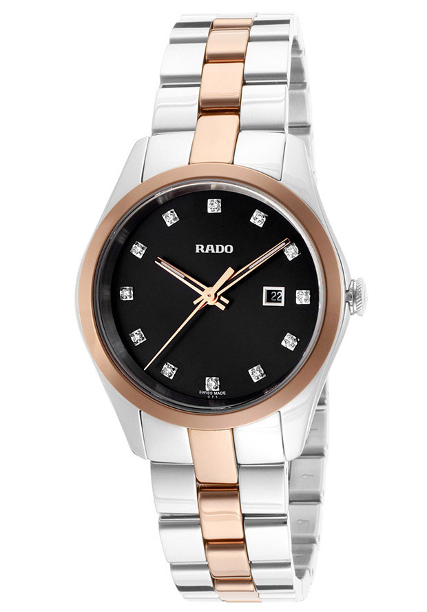 AAA 1:1 Replica Rado-Hyperchrome Ladies Watches Black Dial Quartz 31.5MM R32976712 Watch