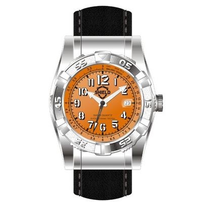 AAA 1:1 Replica Shield-Jarrod Mens Watches Orange Dial Swiss Quartz 44MM SH0405 Watch