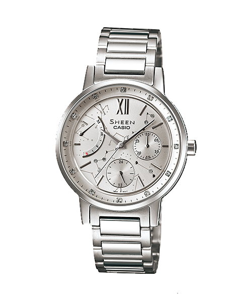 AAA 1:1 Replica Casio-Sheen Ladies Watches Silver Dial Quartz 40MM SHE-3028D-7A Watch