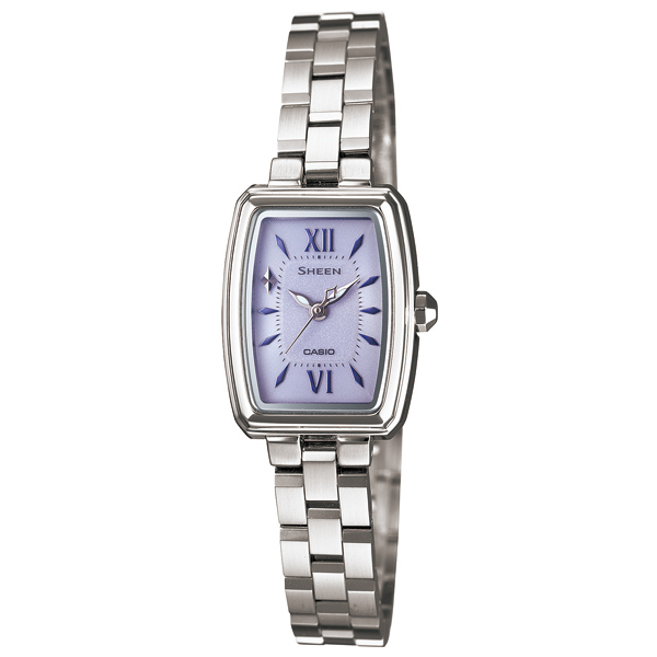AAA 1:1 Replica Casio-Sheen Ladies Watches Purple Dial Solar 29.5 x 18.9MM SHE-4504SBD-6AJF Watch