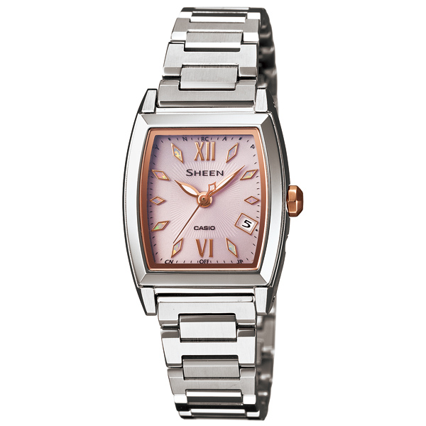 AAA 1:1 Replica Casio-Sheen Mens Watches Pink Dial Solar 32.1 x 23.7MM SHW-1503D-4AJF Watch