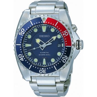 AAA 1:1 Replica Seiko-Kinetic Mens Watches Blue Dial Kinetic-Quartz SKA369P1 Watch