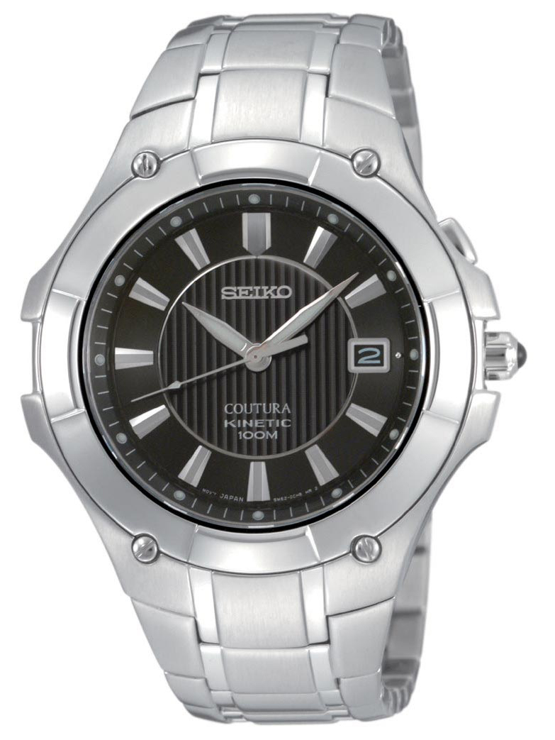 AAA 1:1 Replica Seiko-Coutura Mens Watches Black Dial Kinetic 42MM SKA409P1 Watch