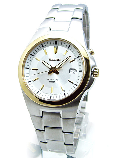 AAA 1:1 Replica Seiko-Kinetic Mens Watches White Dial Kinetic SKA458P1 Watch