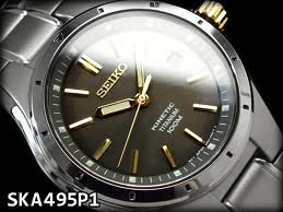 AAA 1:1 Replica Seiko-Kinetic Mens Watches Black Dial Kinetic 45MM SKA495P1 Watch