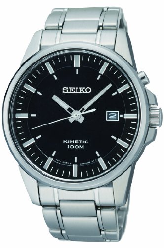 AAA 1:1 Replica Seiko-Kinetic Mens Watches Black Dial Kinetic 41MM SKA529P1 Watch