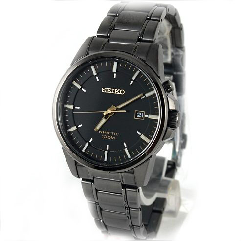 AAA 1:1 Replica Seiko-Kinetic Mens Watches Black Dial Kinetic 42MM SKA531P1 Watch