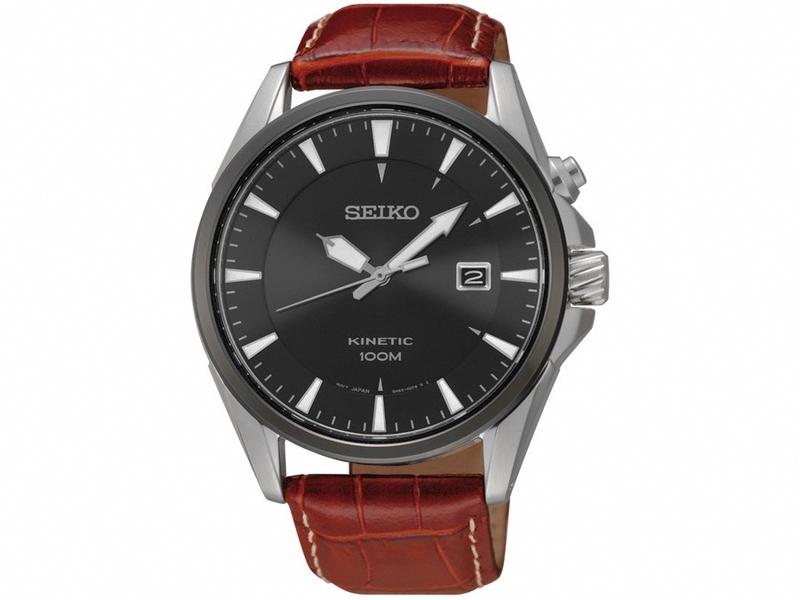 AAA 1:1 Replica Seiko-Kinetic Mens Watches Black Dial Kinetic 42MM SKA569P1 Watch