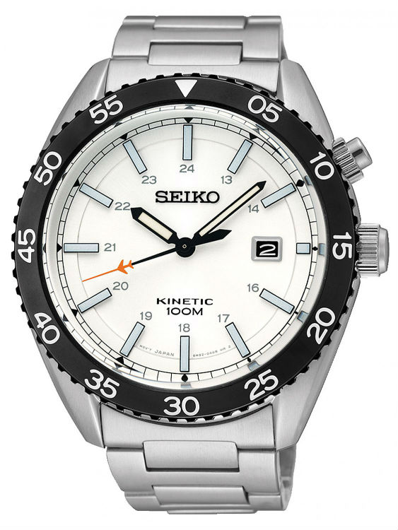 AAA 1:1 Replica Seiko-Kinetic Mens Watches White Dial Kinetic 44.2MM SKA615P1 Watch