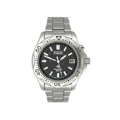 AAA 1:1 Replica Seiko-Usa Mens Watches Black Dial Kinetic 38MM SKH191 Watch