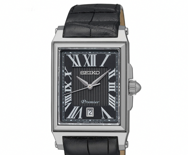 AAA 1:1 Replica Seiko-Premier Mens Watches Black Dial Japanese Quartz 45.3MM SKK719J1 Watch